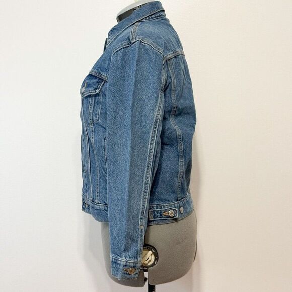 Levi's NWT Sz S Wild West Medium Wash Ex-Boyfriend Trucker Denim Jean Jacket - Picture 12 of 14
